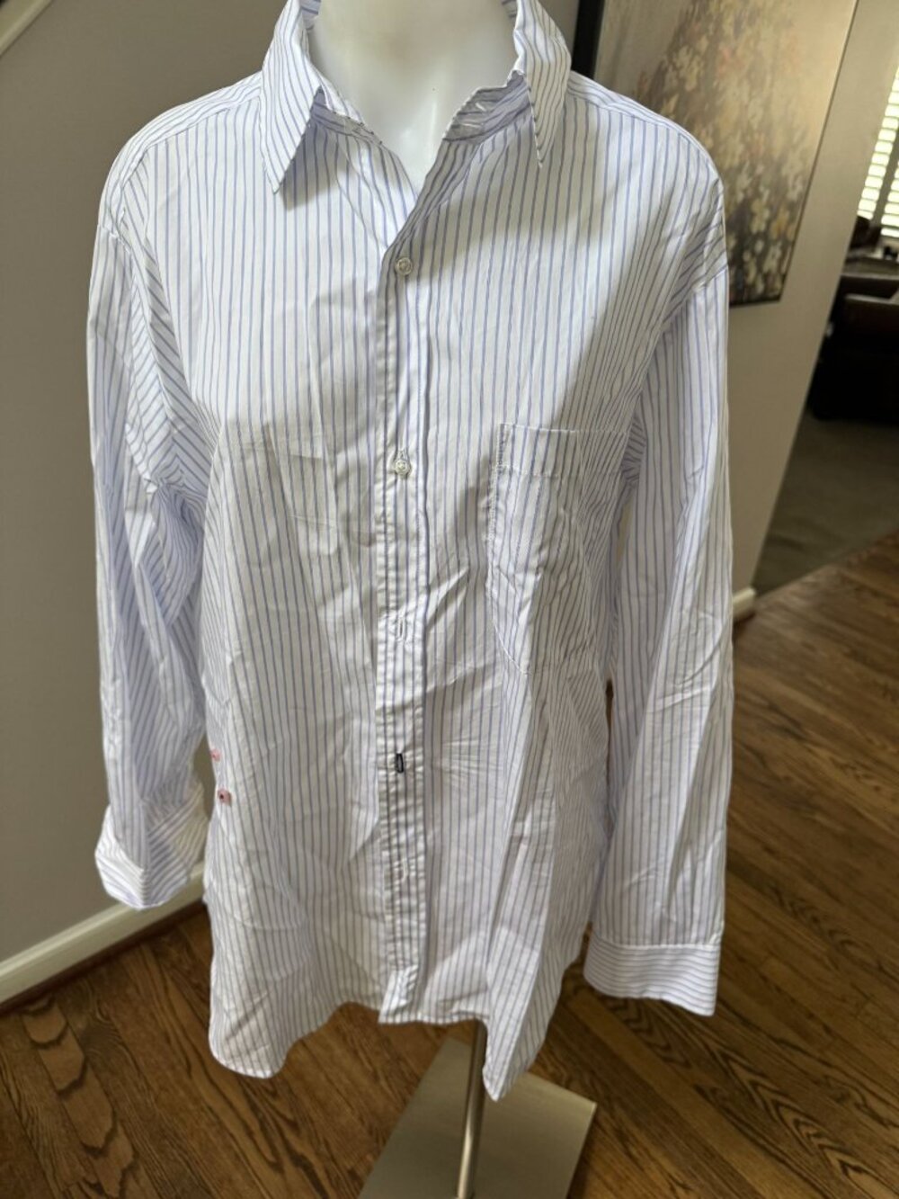 WEAR CISSA The Men's Shirt Oversized Button Down 100% Cotton Blue XL